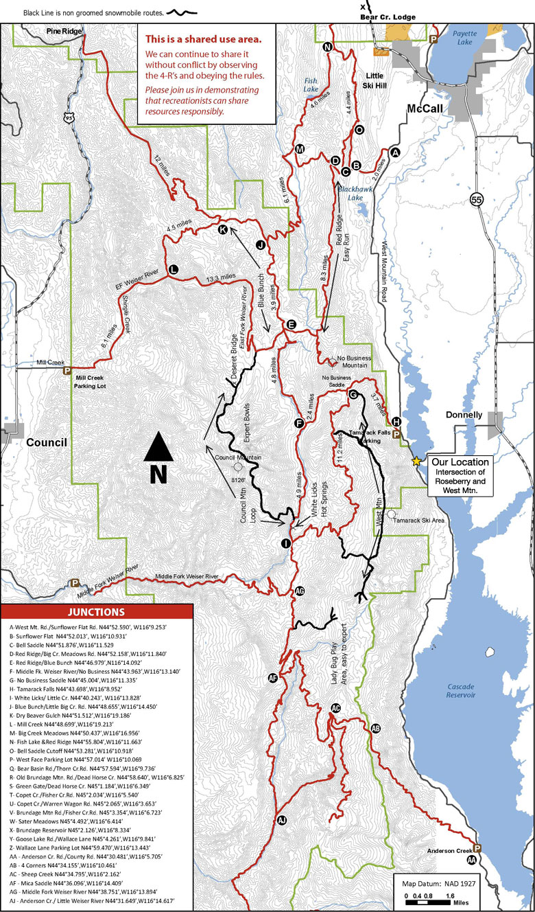 Snowmobiliing Locations in Idaho Mountain Meadow Rentals