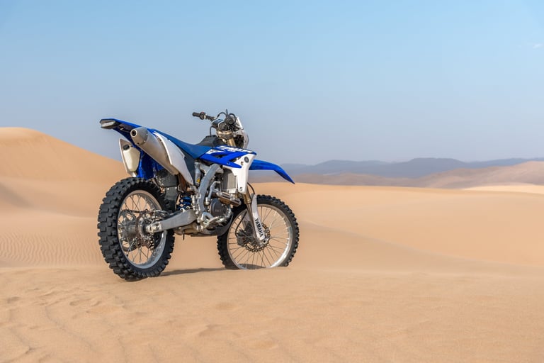 Yamaha WR 450 dirt bike in desert trail